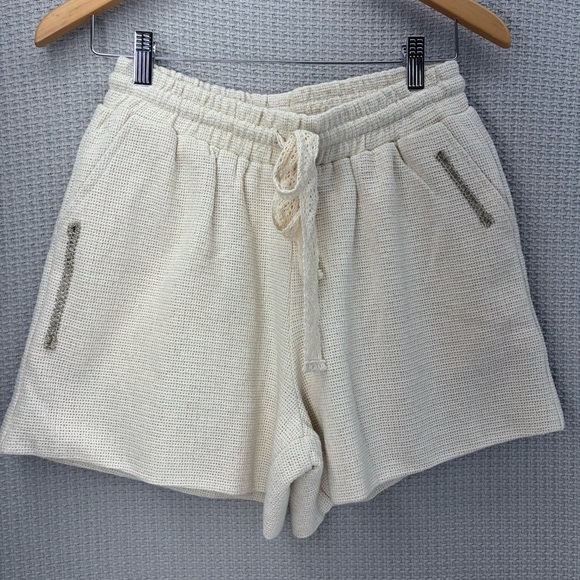 POL Two Piece Cream Knit Vest Shorts Women Small- Tweed Beach Boho Quiet Luxury - Picture 10 of 16